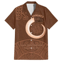 Vanuatu Indipendens Dei Family Matching Long Sleeve Bodycon Dress and Hawaiian Shirt Yumi Sand Drawing Turtle Mix Lapita LT14 Dad's Shirt - Short Sleeve Brown - Polynesian Pride
