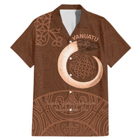 Vanuatu Indipendens Dei Family Matching Mermaid Dress and Hawaiian Shirt Yumi Sand Drawing Turtle Mix Lapita LT14 Dad's Shirt - Short Sleeve Brown - Polynesian Pride