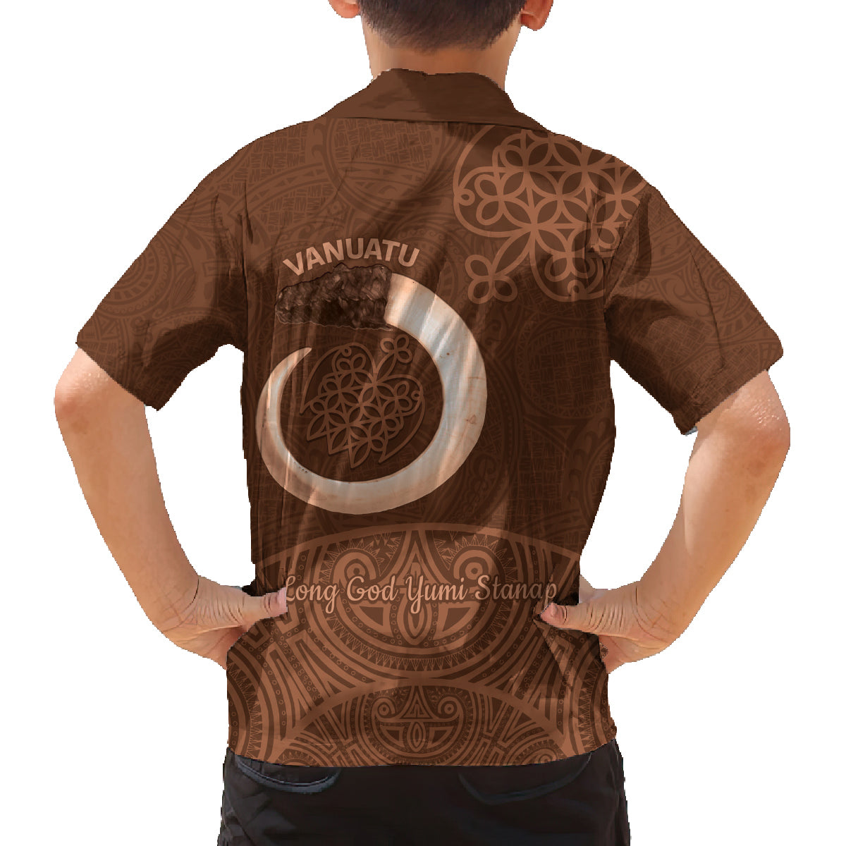 Vanuatu Indipendens Dei Family Matching Puletasi and Hawaiian Shirt Yumi Sand Drawing Turtle Mix Lapita LT14 - Polynesian Pride