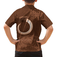 Vanuatu Indipendens Dei Family Matching Puletasi and Hawaiian Shirt Yumi Sand Drawing Turtle Mix Lapita LT14 - Polynesian Pride