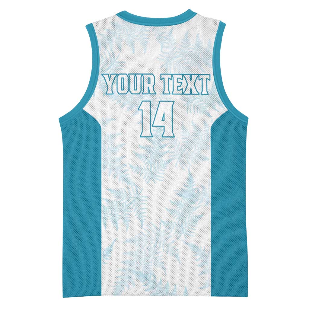 Custom New Zealand Silver Fern Football Basketball Jersey Come On All White - Polynesian Pride
