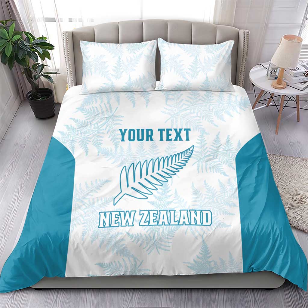 Custom New Zealand Silver Fern Football Bedding Set Come On All White