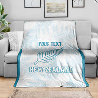 Custom New Zealand Silver Fern Football Blanket Come On All White
