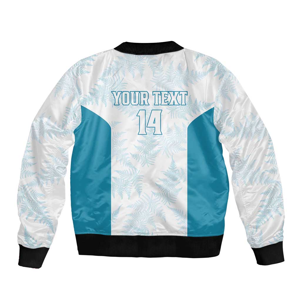 Custom New Zealand Silver Fern Football Bomber Jacket Come On All White