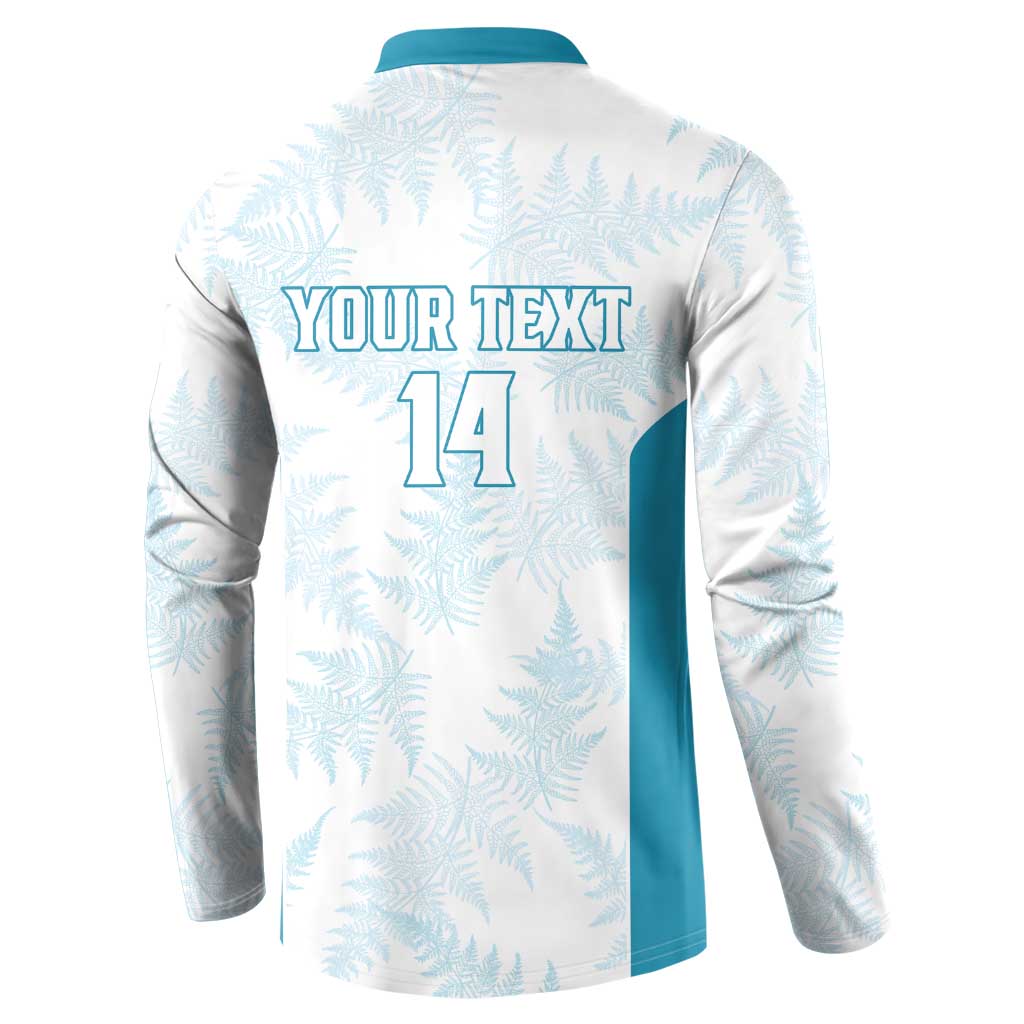 Custom New Zealand Silver Fern Football Button Sweatshirt Come On All White