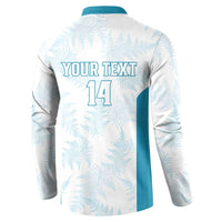 Custom New Zealand Silver Fern Football Button Sweatshirt Come On All White