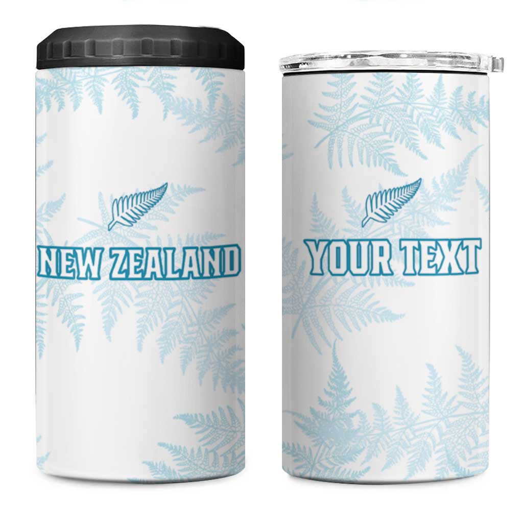 Custom New Zealand Silver Fern Football 4 in 1 Can Cooler Tumbler Come On All White