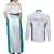 Custom New Zealand Silver Fern Football Couples Matching Off Shoulder Maxi Dress and Long Sleeve Button Shirt Come On All White