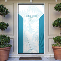 Custom New Zealand Silver Fern Football Door Cover Come On All White - Polynesian Pride