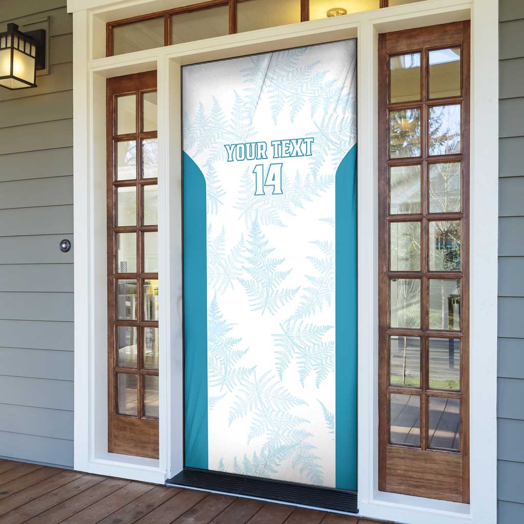 Custom New Zealand Silver Fern Football Door Cover Come On All White - Polynesian Pride