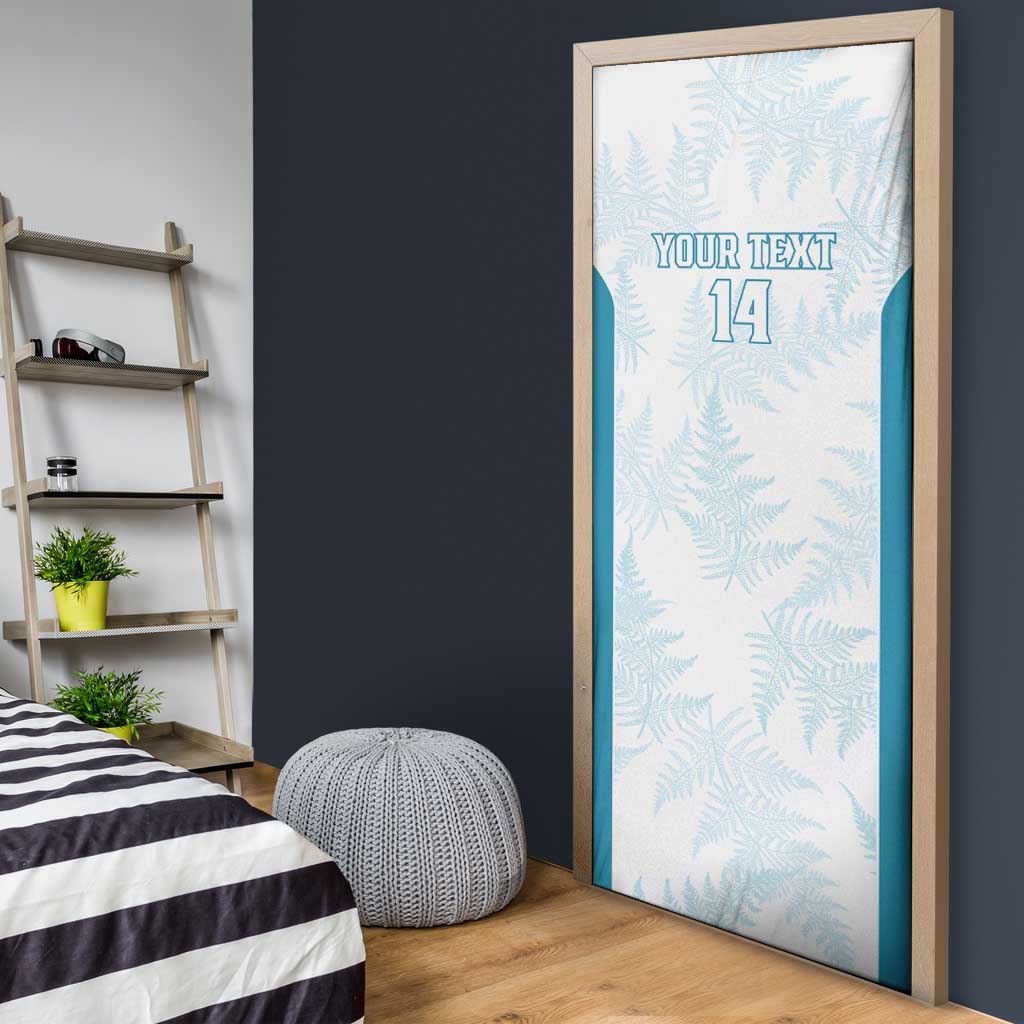 Custom New Zealand Silver Fern Football Door Cover Come On All White - Polynesian Pride