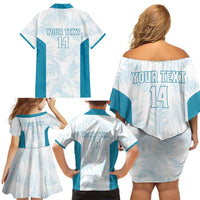Custom New Zealand Silver Fern Football Family Matching Off Shoulder Short Dress and Hawaiian Shirt Come On All White