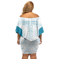 Custom New Zealand Silver Fern Football Family Matching Off Shoulder Short Dress and Hawaiian Shirt Come On All White