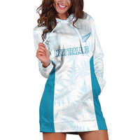 Custom New Zealand Silver Fern Football Hoodie Dress Come On All White