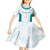 Custom New Zealand Silver Fern Football Kid Short Sleeve Dress Come On All White