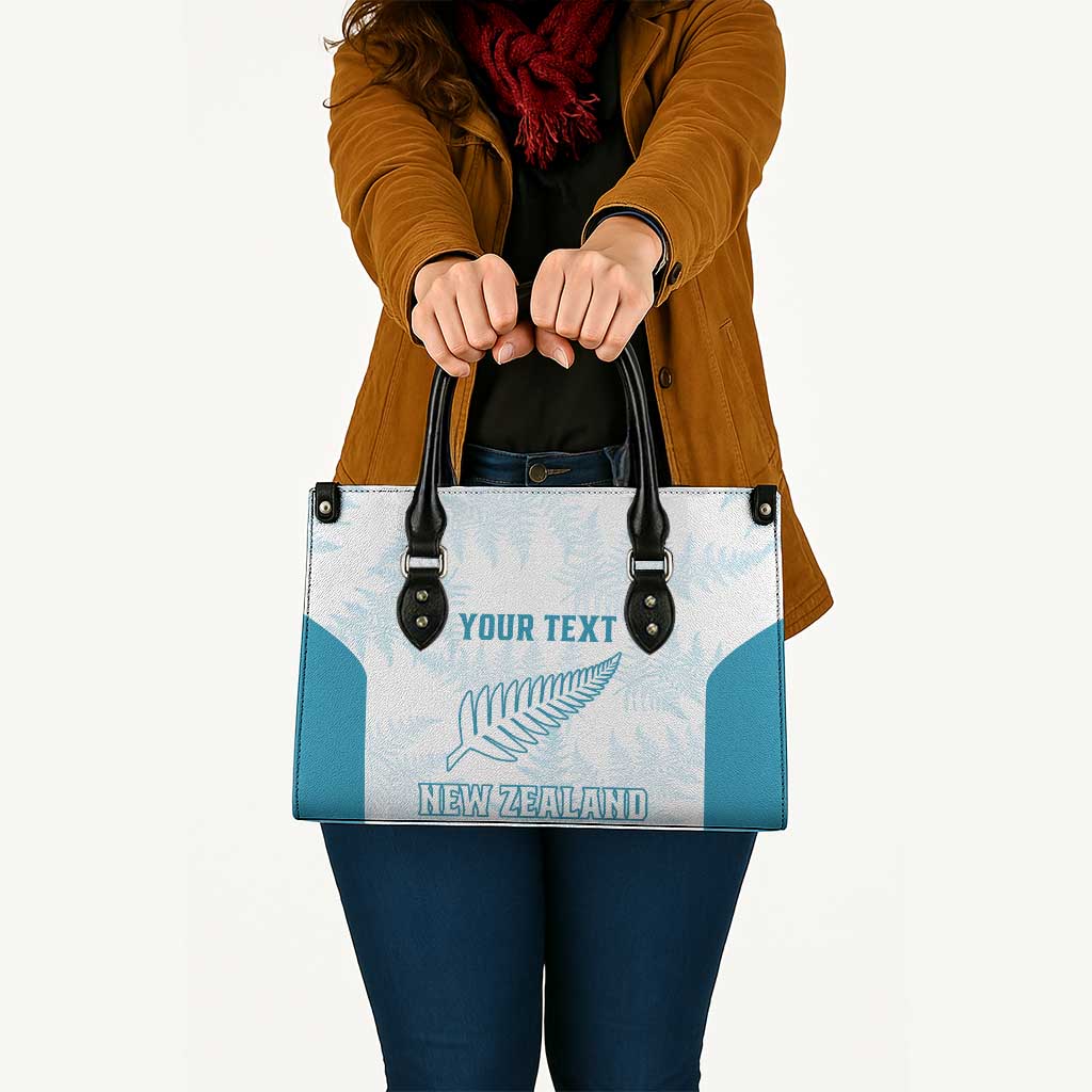 Custom New Zealand Silver Fern Football Leather Bag Come On All White - Polynesian Pride