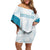 Custom New Zealand Silver Fern Football Off Shoulder Short Dress Come On All White