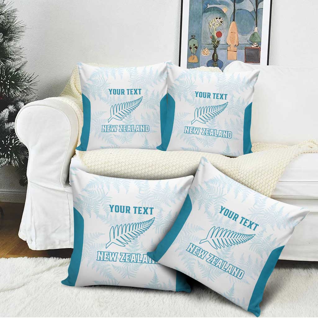Custom New Zealand Silver Fern Football Pillow Cover Come On All White - Polynesian Pride