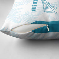 Custom New Zealand Silver Fern Football Pillow Cover Come On All White - Polynesian Pride