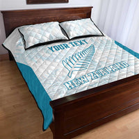 Custom New Zealand Silver Fern Football Quilt Bed Set Come On All White