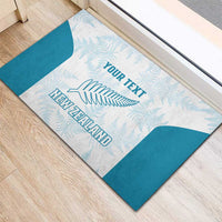 Custom New Zealand Silver Fern Football Rubber Doormat Come On All White