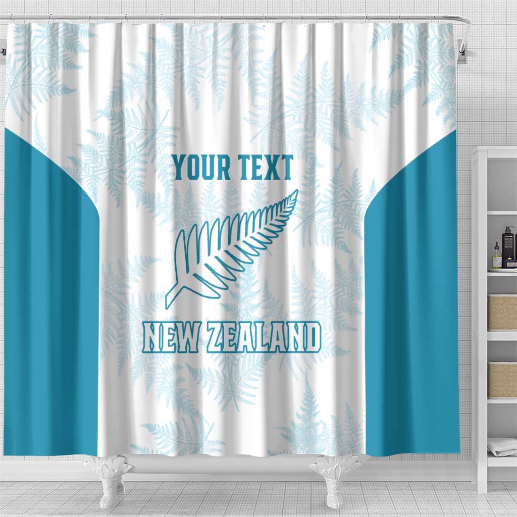 Custom New Zealand Silver Fern Football Shower Curtain Come On All White