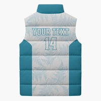 Custom New Zealand Silver Fern Football Sleeveless Puffer Jacket Come On All White - Polynesian Pride