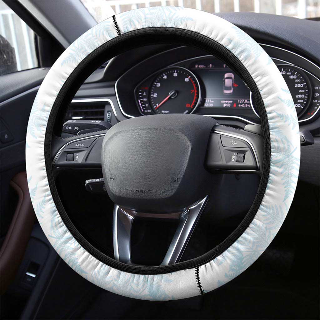 New Zealand Silver Fern Football Steering Wheel Cover Come On All White