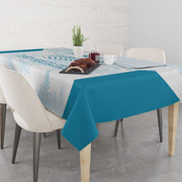 Custom New Zealand Silver Fern Football Tablecloth Come On All White