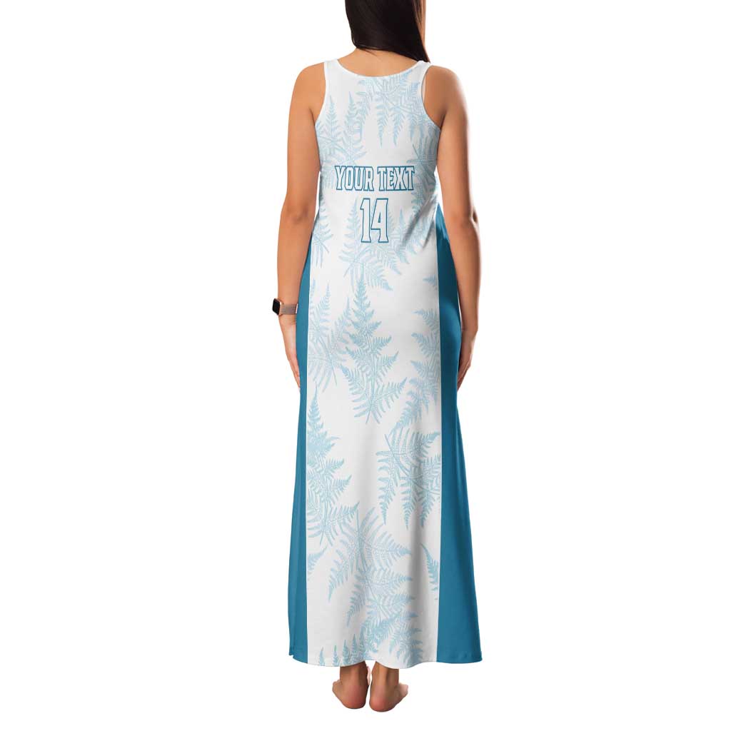 Custom New Zealand Silver Fern Football Tank Maxi Dress Come On All White