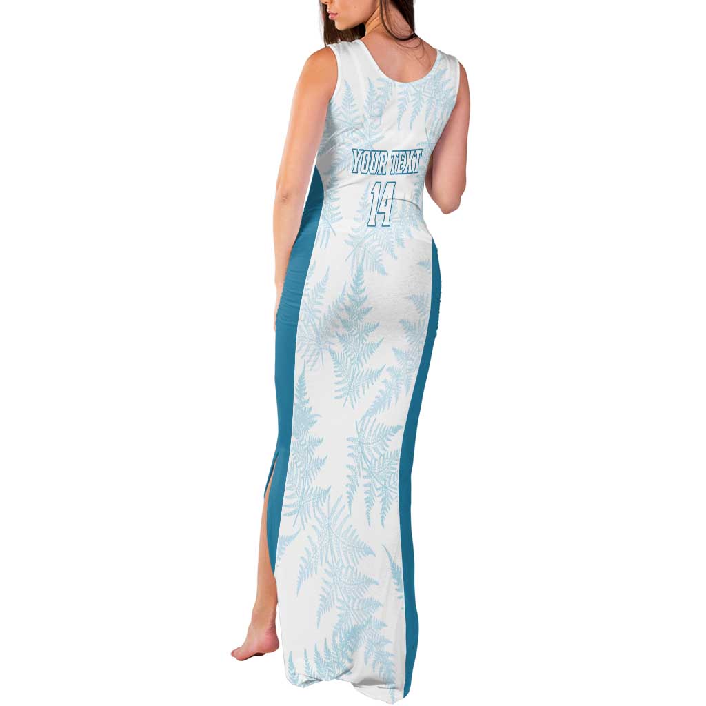 Custom New Zealand Silver Fern Football Tank Maxi Dress Come On All White