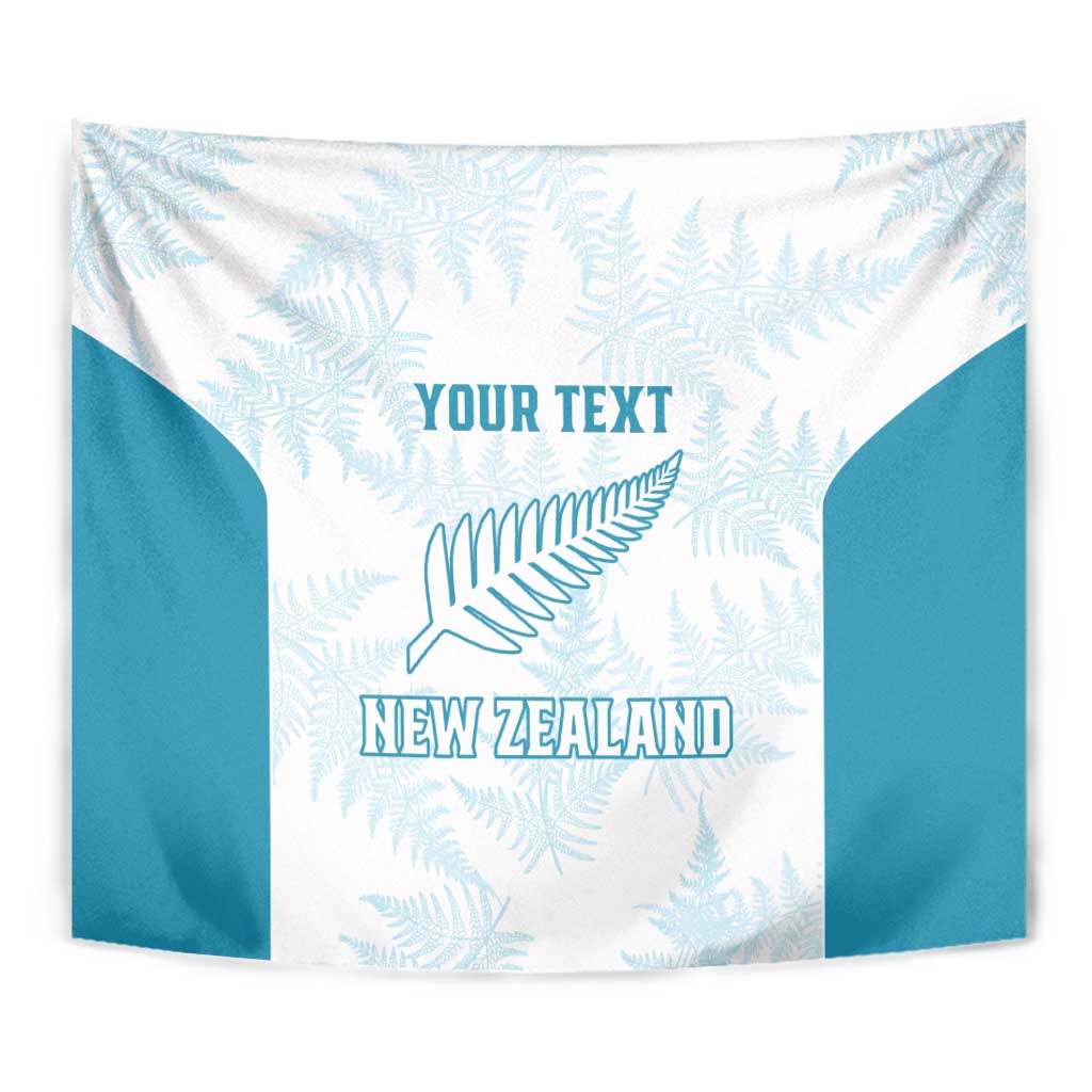 Custom New Zealand Silver Fern Football Tapestry Come On All White