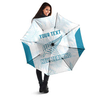 Custom New Zealand Silver Fern Football Umbrella Come On All White - Polynesian Pride