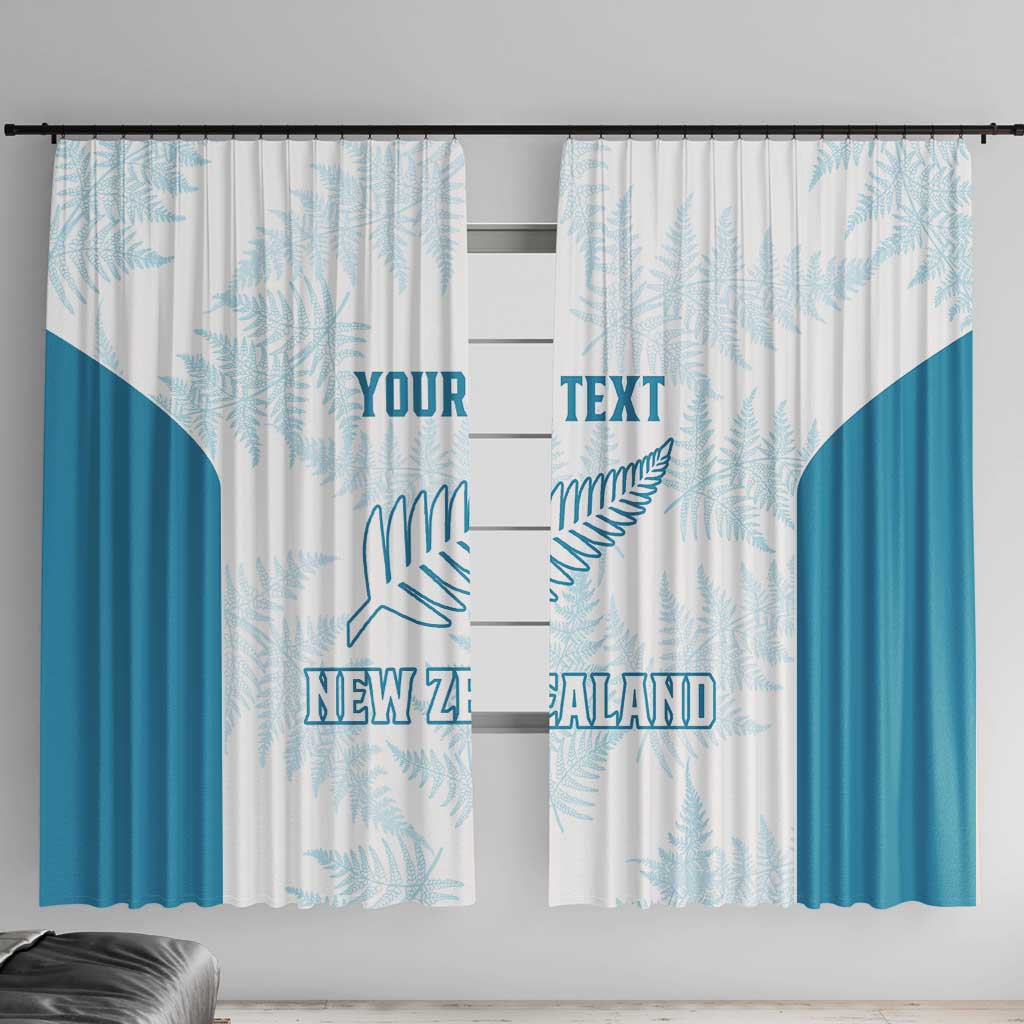 Custom New Zealand Silver Fern Football Window Curtain Come On All White