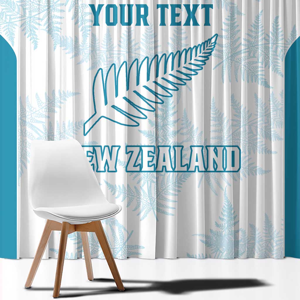 Custom New Zealand Silver Fern Football Window Curtain Come On All White