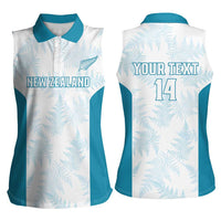 Custom New Zealand Silver Fern Football Women Sleeveless Polo Shirt Come On All White