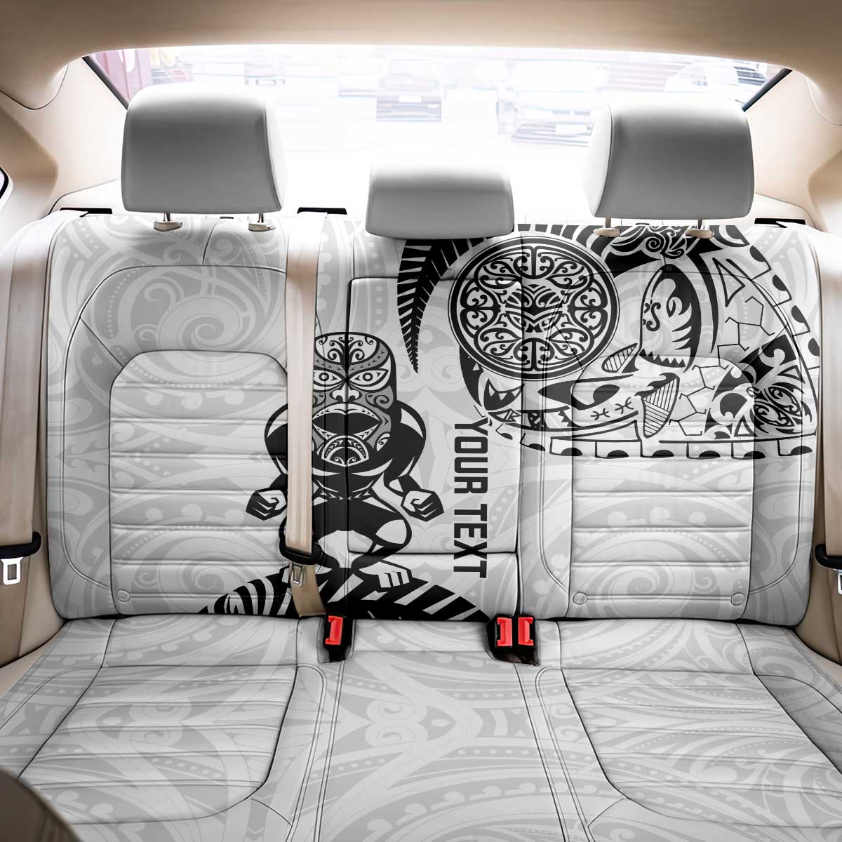Custom Aotearoa Football Back Car Seat Cover NZ Maori Tiki Go Champions