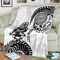 Custom Aotearoa Football Blanket NZ Maori Tiki Go Champions