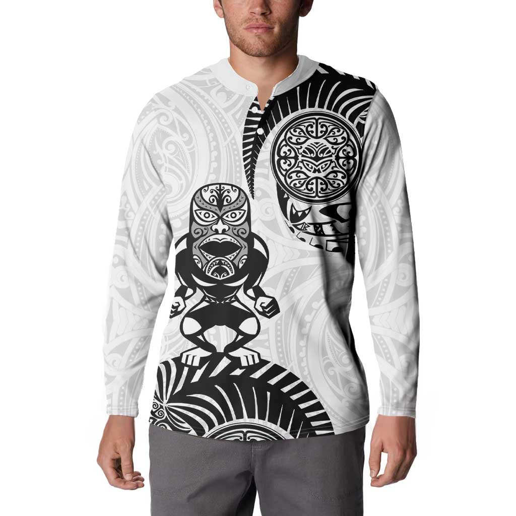 Custom Aotearoa Football Button Sweatshirt NZ Maori Tiki Go Champions