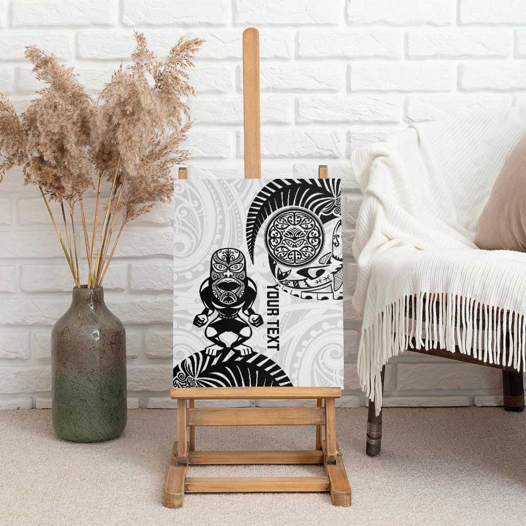 Custom Aotearoa Football Canvas Wall Art NZ Maori Tiki Go Champions