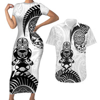 Custom Aotearoa Football Couples Matching Short Sleeve Bodycon Dress and Hawaiian Shirt NZ Maori Tiki Go Champions