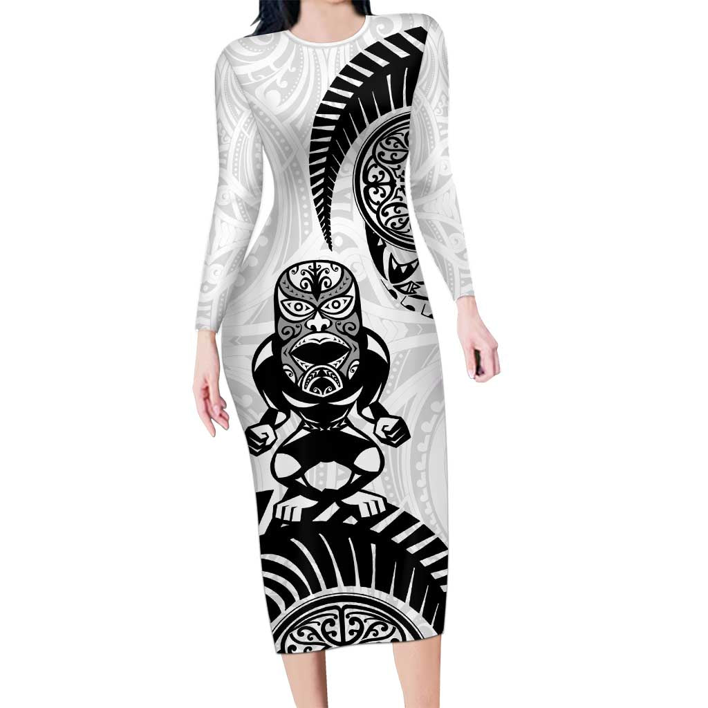Custom Aotearoa Football Family Matching Long Sleeve Bodycon Dress and Hawaiian Shirt NZ Maori Tiki Go Champions