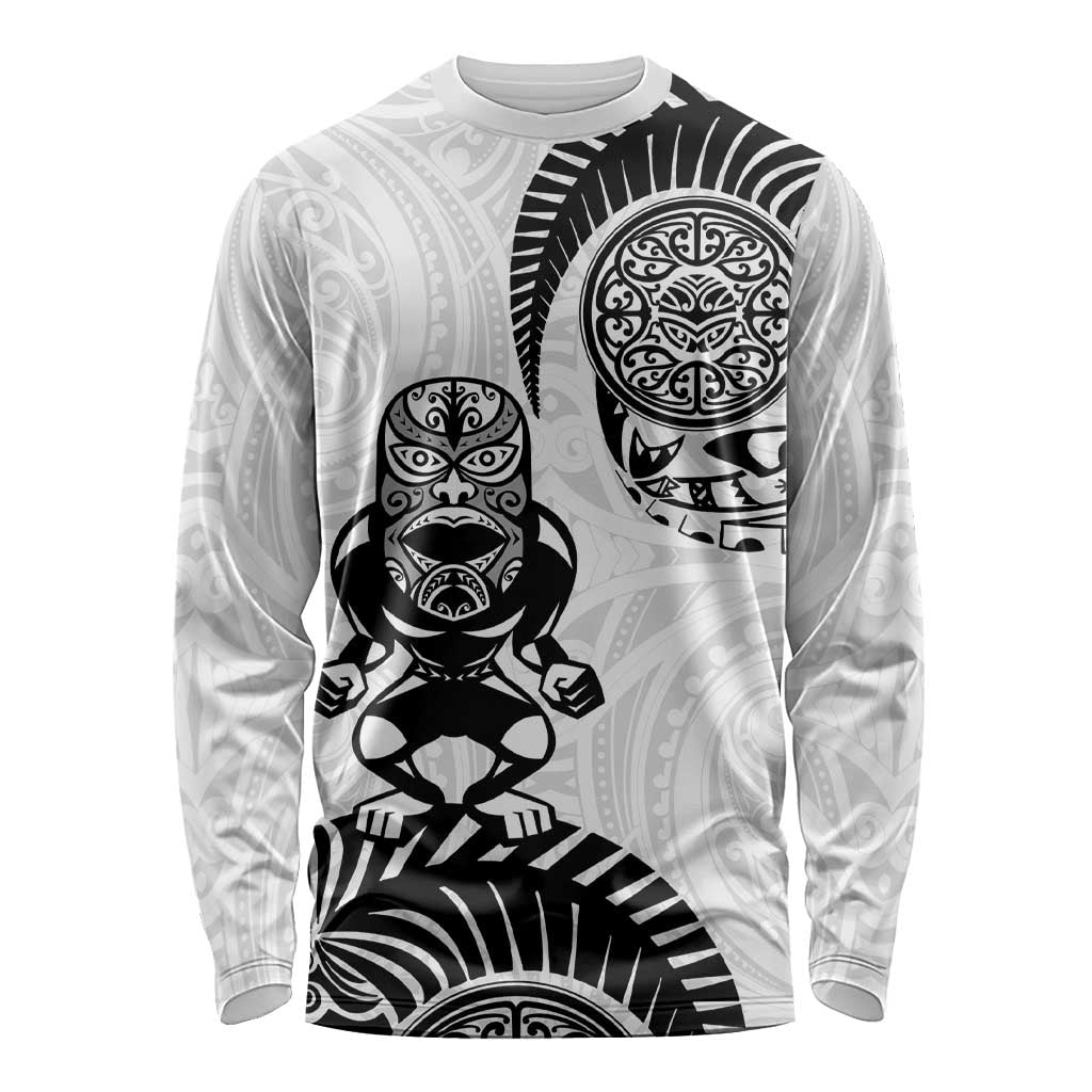 Custom Aotearoa Football Long Sleeve Shirt NZ Maori Tiki Go Champions