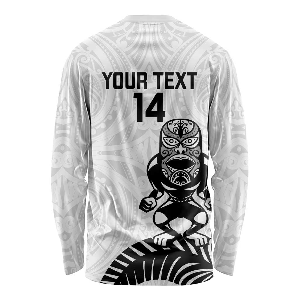Custom Aotearoa Football Long Sleeve Shirt NZ Maori Tiki Go Champions