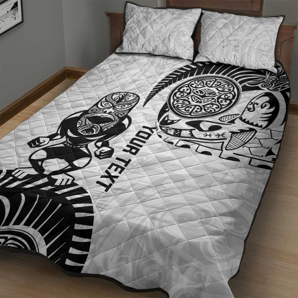 Custom Aotearoa Football Quilt Bed Set NZ Maori Tiki Go Champions