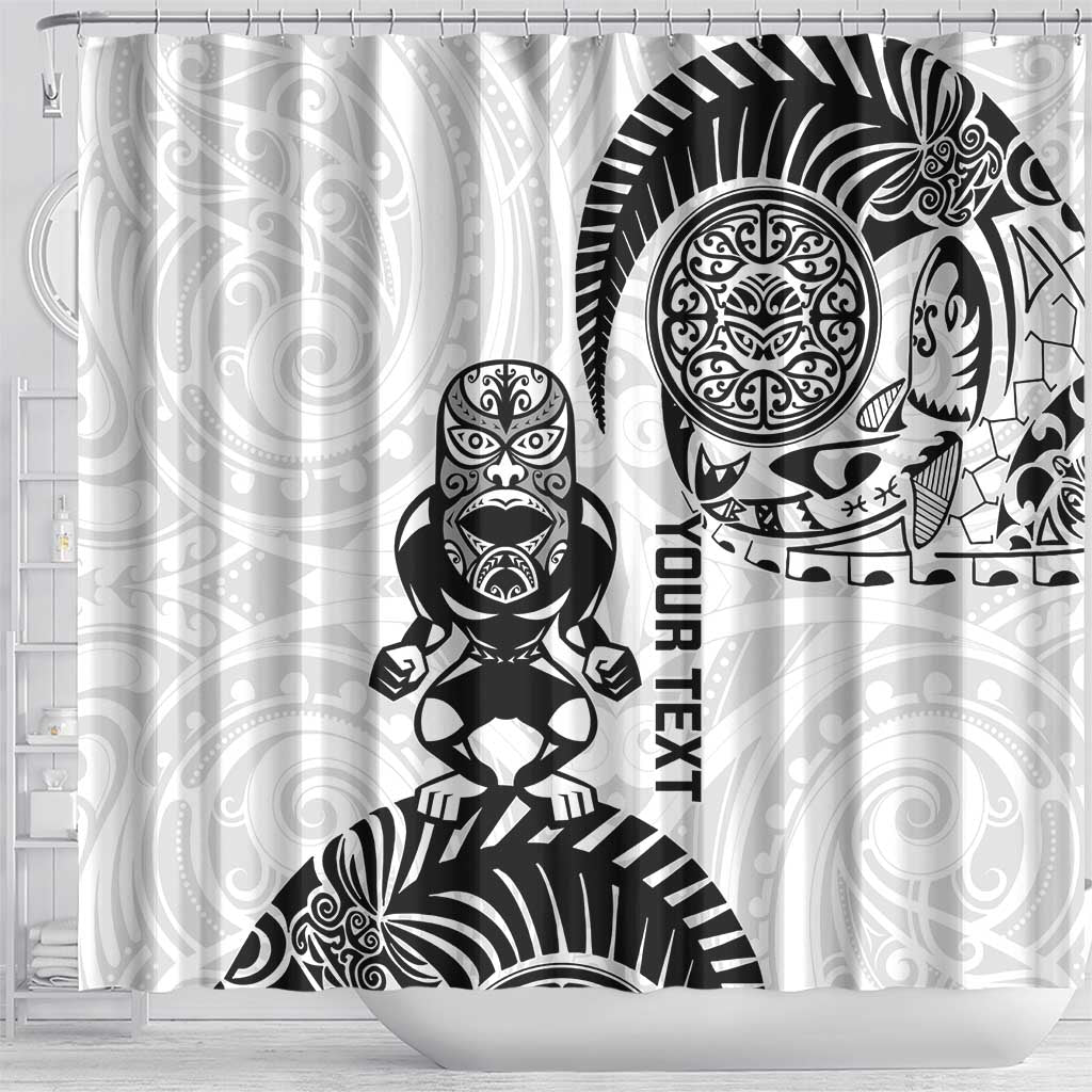 Custom Aotearoa Football Shower Curtain NZ Maori Tiki Go Champions
