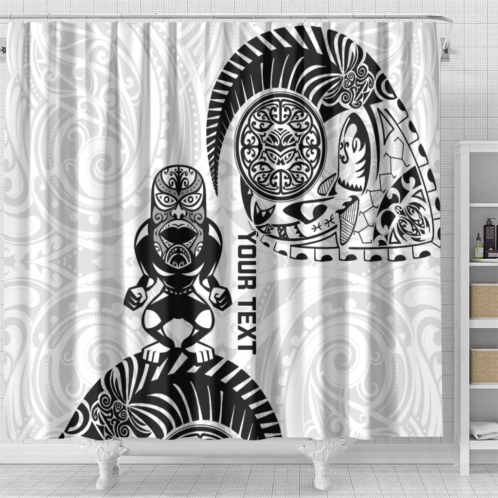 Custom Aotearoa Football Shower Curtain NZ Maori Tiki Go Champions