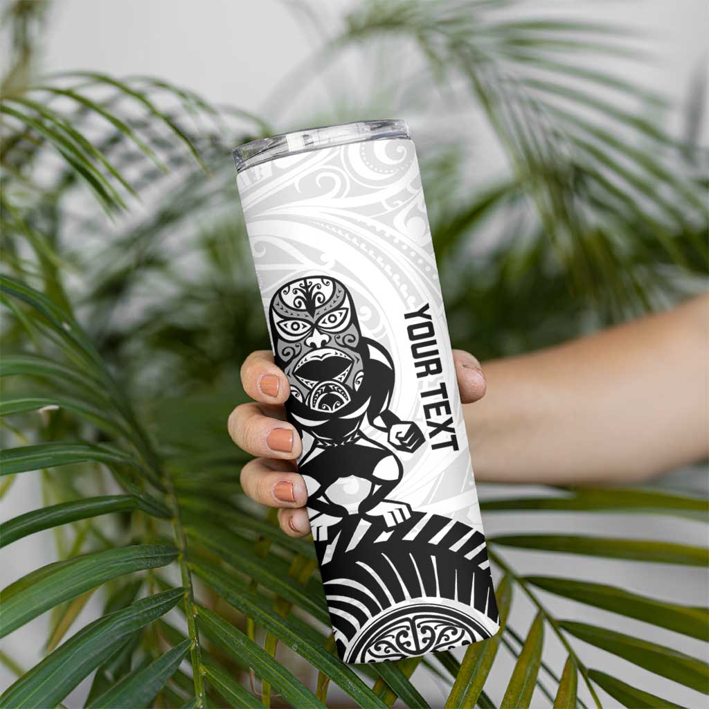 Custom Aotearoa Football Skinny Tumbler NZ Maori Tiki Go Champions