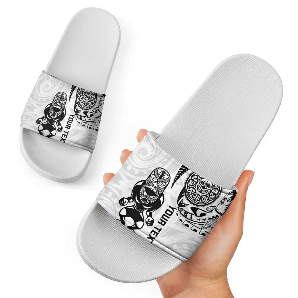 Custom Aotearoa Football Slide Sandals NZ Maori Tiki Go Champions - Polynesian Pride