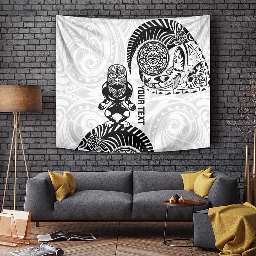 Custom Aotearoa Football Tapestry NZ Maori Tiki Go Champions